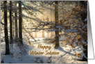 Light Filtering through snowy woods - Happy Winter Solstice card