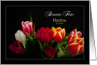 Tulips Love - French Name Day Bonne Fte - Martine France 30 Janvier card