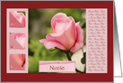 Pink Rose - French Name Day Bonne Fte - Custom Name specific card