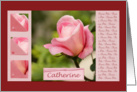 Pink Rose - French Name Day Bonne Fte Catherine card