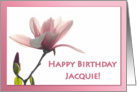 Pink Magnolia Flower _ Birthday Jacquie card