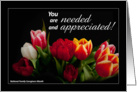 Tulips to thank Dad for taking care of Mom, from kids card