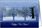 Reaching Far Winter Tree - Happy New Year card