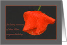 Poppy raindrops red grey - Loving memory dear Alver card