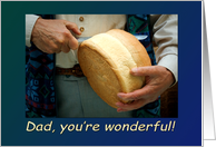 Cutting bread - Dad, you’re wonderful - Thank you on Father’s day card