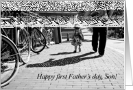 Walk safely first steps little girl - happy 1st father’s day to son card
