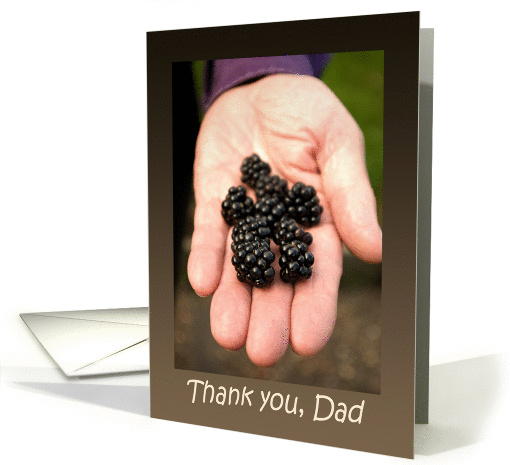 Hand giving Blackberries - Thank you Dad Father's Day card (1098878)