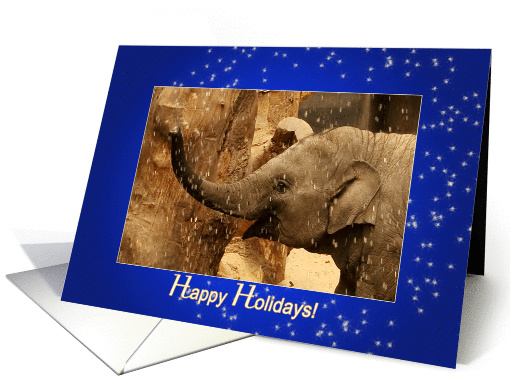 Little Elephant Stars Shower - Happy Holidays Christmas... (1109024)
