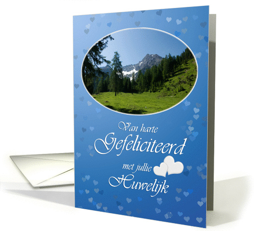 Mountain top hearts blue - Wedding Congrats Huwelijks... (1112782)
