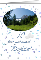 Mountain top hearts white - 10 jaar getrouwd Anniversary Congrats card