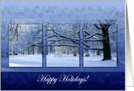 Reaching Far Winter Tree - Happy Holidays Christmas New Year card