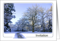 Path through Winter Wonderland - Invitation New Year’s party Business card