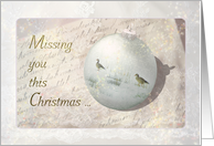 Victorian Holidays - Geese on Christmas ornament - Missing you card