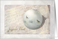 Victorian Christmas Geese on ornament - French Joyeux Nol Merry Xmas card