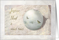 Victorian Christmas Geese on ornament - French Joyeux Nol  tous card