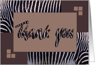 Zebra print Thank you card savannah brown blank note card