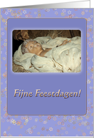 Baby Jesus in manger - Fijne Feestdagen Holidays Dutch Nederlands -B card