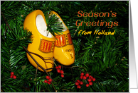 Wooden shoes ornament - Season’s Greetings from Holland card
