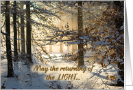 Filtering through - Returning Light - Winter Solstice card