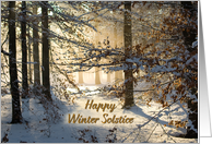 Light Filtering through snowy woods - Happy Winter Solstice card