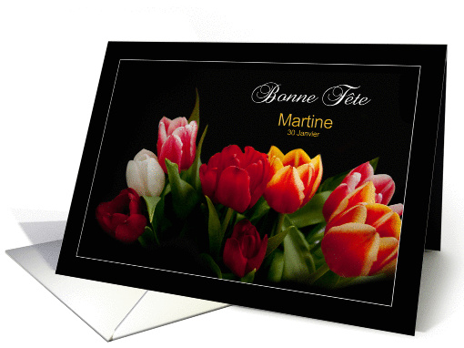 Tulips Love - French Name Day Bonne Fte - Martine France... (1234946)