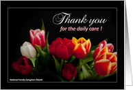 National Caregivers month - Tulips to thank you for the daily care card