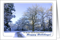 To all our Nurse Educators - Happy Holidays - Path winter wonderland card