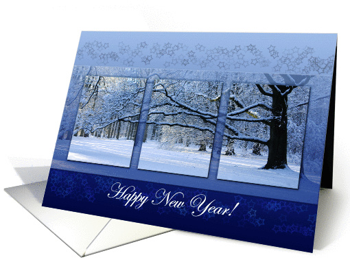 Reaching Far Winter Tree - Happy New Year card (1414348)