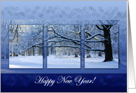 Reaching Far Winter Tree - Happy New Year card
