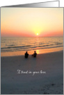 Gay & Lesbian Love and Romance Two men enjoying the beach and setting sun card