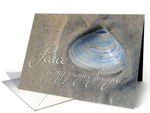 Peace is my prayer for card with seashell on the sand. card (1397606)