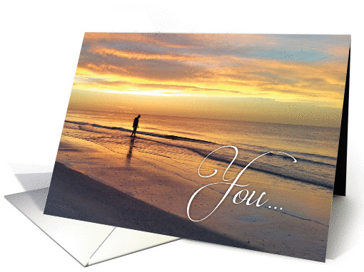 You are not alone card with person walking on the beach... (1398210)