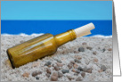 The Message in a Bottle on the Beach Photo Blank Note Card