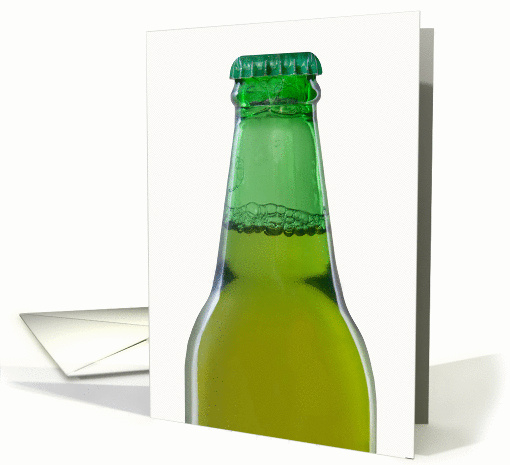 Unopened Green Beer Bottle Photo Blank Note card (1100014)
