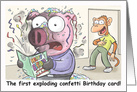 Piggy Nation - The first exploding confetti Birthday Card! card