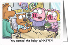 Piggy Nation - Baby Name! card