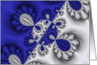 Blank Note Card, Yin and Yang 01 - Blue and Silver Fractal Art card