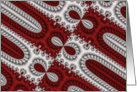 Blank Note Card, Yin and Yang 02 - Red and Silver Fractal Art card