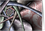 Ink on Porcelain - Fractal Art card
