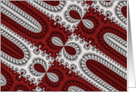 Blank Note Card, Yin and Yang 02 - Red and Silver Fractal Art card