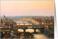 Sunset over Ponte Vecchio in Florence card