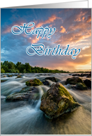Happy Birthday-Bronze rock card
