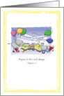 Birthday card with elephants and bible quote card