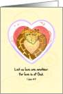 Giraffes in love, with bible quote card