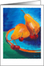 Pears on a Plate painting card