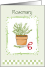 Blank Note Card, Fresh Rosemary and Garden Scissors card