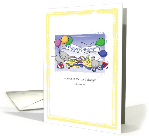 Birthday card with elephants and bible quote card (1100240)