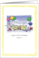 Birthday card with elephants and bible quote card