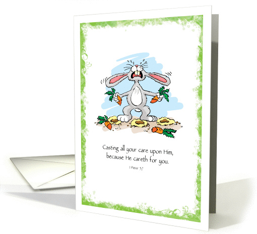 Encouragement from a Rabbit with bible quote card (1120264)