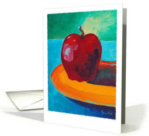 Apple on a Plate painting card (1146318)